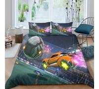 CTJQHVKZ Rocket Car Game Linge de Lit Microfibre résistante 3 Pièces 3D Effet Douce Sci-FI Futuristic Style Parure de Lit avec Fermeture Éclair Confortable for Chambre de garçons Double（200x200cm）