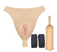 CTKOLYS Fausse Fille sous-vêtements Transgenre String Crossdresser Silicone Gaff Pantyhose Camel Toe Sissy Men,Without Hair,One Size