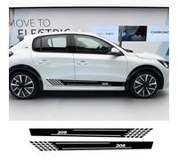 CTLTSRX 2PCS Porte De Voiture Jupe Latérale Rayures Autocollants, pour Peugeot 208 GT Tuning Auto Accessoires Ligne Graphiques Vinyle PVC Décalcomanies