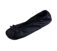 CTM Ballerines en satin pour femme, noir, Small