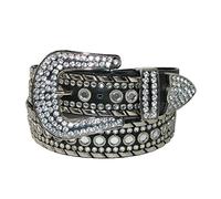 CTM Ceinture western en strass pour femme de 1 1/2" (grande taille disponible), Noir , M