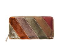 CTM Portefeuille rayé arc-en-ciel en cuir vegan pour femme, Rayures Doré, Taille unique