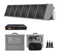 CTOLITY Panneau solaire portable 200 W pliable avec support, USB-C PD3.0 et USB-A QC3.0, MC4 et sortie multiple pour stations électriques, générateurs, camping-cars, camping, randonnée