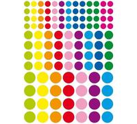 CTOP 348 Pièces Gommettes Rondes Couleurs Vives
