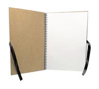 CTOP Album kraft avec ruban noir - 80 pages blanches - 21 x 29,7 cm - carnet de voyage, carnet de croquis, bloc aquarelle, livre personnalisé à faire soi même, cadeau personnalisé, album photo
