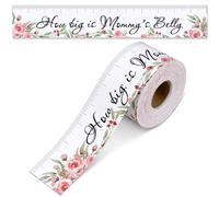 Ctosree 2 rouleaux How Big Is Mommy's Belly Baby Shower Jeu de devinettes Jeux de fête prénatale pour fille Cadeaux pour fête prénatale Gagnants Mesure Mommys Belly Baby Shower Game Décoration Idées