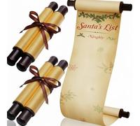 Ctosree Lot de 2 rouleaux de papier à volutes du Père Noël avec tiges - 24,1 x 80 cm - Pour cosplay, écriture, dessin, cadeaux, séance photo