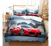CTQTZ Cars Voiture de Sport Housse de Couette 2 Personnes 220x240 Adulte Voiture de Course Parures de Lit Formula Racing 3D Imprimé en Polyester
