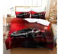 CTQTZ Cars Voiture de Sport Housse de Couette pour Chambre d'enfant 1 Personne 90x190 Enfant Voiture de Course 3D Parure De Lit Formula Racing Parure De Lit en Microfibre