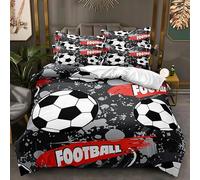 CTQTZ Enfant Football Housse de Couette pour Chambre d'enfant 1 Personne 90x190 Enfant Sport Gamer Football 3D Parure De Lit Sports de Football Parure De Lit en Microfibre