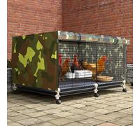 CTREVL Poulailler Portable avec Bâche Imperméable et Plateaux Amovibles, Cage Mobile pour 4 à 10 Poules, Facile à Monter, Abri pour Poules Canards Lapins Pigeons(70x35cm/27.5x13.7in)