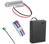 CTRICALVER 1 pcs 520nm 3-5V Module de Diode Laser, Distance Focale Réglable, avec Lentille en Piastique+ 1pcs Bornier + 1pcs AA Batterie Boite (Forme de la source lumineuse: point)