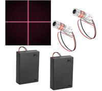 CTRICALVER 2pcs pièces en forme de croix laser 650nm module laser focalisable croix en forme de laser focalisable laser croix rouge 3-5V, avec lentille en plastique + 2pcs AA batterie support