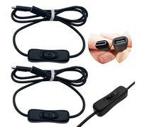 CTRICALVER Câble d'extension d'interrupteur d'alimentation de type C 2 pièces (avec interrupteur) 1 mètre adapté pour connecter des ordinateurs portables, des disques durs, des téléphones portables