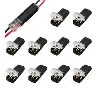 CTRICALVER Connecteurs à Fil Basse Tension, 10 pièces 2 Broches Connecteur de Fil Electriques, Pour Câble 18-22 AWG
