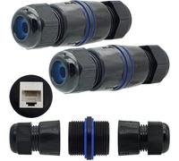 CTRICALVER Coupleur RJ45 Étanche, 2 Pièces Connecteur étanche RJ45 pour CAT.6E/CAT.6/CAT.5E/CAT.5, coupleur Ethernet femelle à femelle