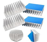 CTRICALVER Dissipateur thermique L40mm X W40mm X H11mm + ruban thermiqu, Dissipateur Thermique en Aluminium pour refroidissement imprimantes 3D (4 PCS, argent)