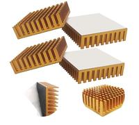 CTRICALVER Dissipateurs thermiques en aluminium, avec 3M ruban adhésif, pour transistors d'amplificateur à haute puissance, 40mm x 40mm x 11mm (4 Pcs, or)