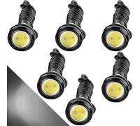 CTRICALVER haute puissance 18mm 9W Eagle Eye LED lumière, voiture moto DRL feux diurnes antibrouillard feu de recul feu de gabarit 12V étanche (blanc ， 6PCS)