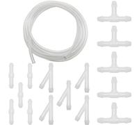 CTRICALVER Kit de Tuyau Essuie Glace, avec 5M Tuyau Pour Lave Glace Voiture et Raccord de Tuyau Blanc 15 Pièces, pour connecter la pompe à eau et les buses de la voiture