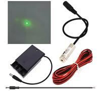 CTRICALVER Kit module laser à foyer ajustable, Kit d'alimentation + Diode module laser industriel 520 nm, 3-5V, Branchement DC 2,1 mm (Forme source lumière : Point vert)