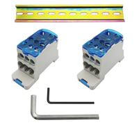 CTRICALVER Lot de 2 bornes DIN 160 A - Boîte de raccordement unipolaire - 1 rail DIN C45 - Avec clé hexagonale.