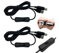 CTRICALVER Lot de 2 câbles d'imprimante USB avec interrupteur USB, câble scanner de 2 m, adaptateur USB pour imprimante, télécopieur, scanner, machine tout-en-un