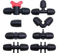 CTRICALVER Raccord d'Irrigation 8 pièces, Adaptateur Tuyau Irrigation 16mm, connecteur d'irrigation de tube de 1/2 pouce, pour PE Hose Garden Irrigation System
