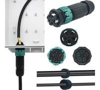 CTRICALVER Raccord Électrique Étanches IP68, Connecteur étanche extérieur, Connecteur de prise étanche de type panneau, connecteur etanche pour Câble Ø 9 à 14 mm (5 Pôles)