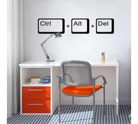 Ctrl Alt Del Computer Geek Science Sticker mural en vinyle pour chambre d'enfant Motif jeu 57 x 12 cm