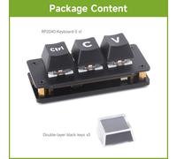 Ctrl C/V Shortcut Keyboard for Programmers,3-Key Keyboard,Adopts RP2040 Microcontroller Chip,Programmable Key Function,Dual Type-C Ports,Plug and Play Without Driver-Basic Version