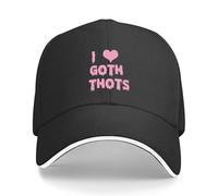 CTRLTSXUS J’Adore Les Gothiques THOTS Casquette de Baseball drôle Casquette de Type Derby d’Homme Chapeau de Plage Mode Luxe Masculin Femme