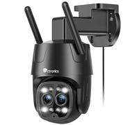 Ctronics 2.5K 4MP 6X Zoom Hybride Caméra Surveillance WiFi Extérieure | 2,4/5GHz WiFi IP, Suivi-Auto-Zoom Double Objectif, Détection Humaine, Vision Nocturne Couleur, Audio Bidirectionnel PC
