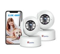 Ctronics 2.5K 4MP Caméra Surveillance Intérieur, WiFi 2.4/5GHz, 8 Positions Préréglées, Suivi Intelligent, Vision Nocturne Couleur, Accès PC & Appli, 355°/120° PTZ, Audio Bidirectionnel(Pack de 2)