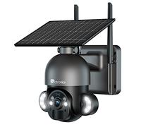 Ctronics 2.5K 4MP Caméra Surveillance WiFi Solaire Extérieur sans Fil PTZ Caméra IP sur Batterie Rechargeable Vision Nocturne Couleur Détection Humaine PIR Audio Bidirectionnel Slot Carte TF IP66
