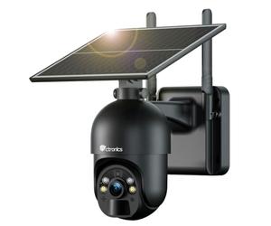 Ctronics 3G/4G LTE Caméra Solaire, Camera Carte Sim sans Fil 4g【2,5K HD, PTZ, IP66】 Audio Bidirectionnel, 355°/90° Détection Humaine PIR, Caméra Solaire Compatible avec Téléphone/Tablette/Ordinateur