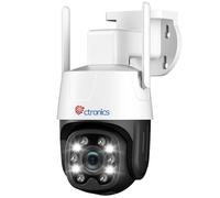 Ctronics 3G/4G LTE Caméra Surveillance Extérieure PTZ Caméra IP avec Carte SIM Incluse 355° 90° Rotation Vision Nocturne Couleur Détection Humaine Suivi Automatique Audio Bidirectionnel IP66