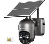 Ctronics 4G/3G LTE Caméra Surveillance sans Fil Solaire Extérieure 2K 3MP Noir Batterie 10400mAh Vision Nocturne Couleur 30m
