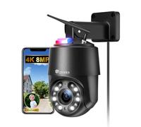 Ctronics 4K 8MP 16X Zoom Optique Caméra Surveillance WiFi Extérieure | Auto Balayage/Suivi/Zoom,2.4/5Ghz WiFi IP PTZ Camera Détection Humains/Véhicules/Animaux, 60M Vision de Nuit (Noir)