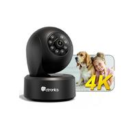 Ctronics 4K Caméra Surveillance WiFi Intérieure, Suivi Auto, Détection AI Humain/Animal, WiFi 2.4/5GHz, Cloud & 256Go TF, FTP/NVR/NAS, Vision Nocturne, 24/7, Smartphone & PC PTZ, 355° Pan/120° Tilt