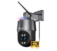 Ctronics 4K Zoom Hybride 10X Caméra Surveillance WiFi Extérieure, Double Objectif, Suivi Automatique, 5G/2,4GHz, 256GoSD/NVR/FTP, Métal, 30m Vision Nocturne Couleur, AI Détection, IP66
