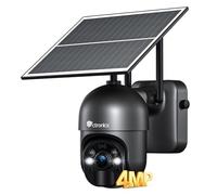 Ctronics 4MP 4G Caméra Surveillance Solaire, 2.5K QHD, Panneau Solaire 6W 100% sans Fil, Détection PIR + IA Humaine, Vision Nocturne Couleur 30m, App/PC, Cloud/FTP/ 128GB TF