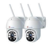 Ctronics 4MP Caméra Surveillance WiFi Extérieure, 2.4/5Ghz WiFi PTZ Caméra IP, Vision Nocturne Couleur, Détection Humaine, Suivi Automatique, Cloud, Audio Bidirectionnel, IP66 (2 Pack) (Blanc)