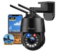 Ctronics 5MP 30X Zoom Optique Métal Caméra Surveillance WiFi Extérieure 5/2.4Ghz, PTZ IP Caméra 150M Vision de Nuit Couleur, Auto Cruise & Zoom,Alarme sonore et Lumineuse, IP66 (Noir)