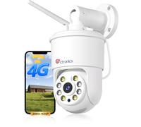 Ctronics 5MP 4G LTE Caméra Surveillance Extérieure - sans WiFi, Détection AI & Suivi Automatique, 8 Préréglages, Vision Nocturne Couleur, Métal IP66, Accès App/PC, Cloud/128GB SD