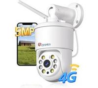 Ctronics 5MP Caméra Surveillance Extérieure 3G/4G LTE, Carte SIM, Détection Humain/Véhicule/Animaux, Suivi Auto, Vision Nocturne Couleur, Cloud/128GB TF, Tout-Métal G