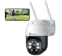 Ctronics 5MP Caméra Surveillance WiFi Extérieure, 2,4Ghz/5Ghz WiFi PTZ Camera IP 2880X1620P Couleur Vision Nocturne,Détection Humaine Auto Suivi, Audio Bidirectionnel,IP66 (1 PCS)