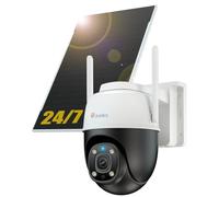 Ctronics AOV 24/7 4G Caméra Surveillance sans Fil, Auto Tracking, Batterie 14400 mAh, Panneau Solaire 8W, Détection PIR 30 m, PC/App, Métal Solaire Camera, 30m Vision Nocturne Couleur, Cloud/128GB SD