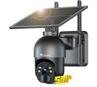 Ctronics Caméra de Surveillance 5MP Panneau Solaire 6W, Alarme Sonore & Lumineuse, Contrôle PC/Téléphone, FTP, Vision Nocturne Couleur, Détection Humaine G