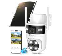 Ctronics Caméra de Surveillance extérieure Solaire 4G, PTZ 2K+2K, sans WiFi | Double objectif, AOV 24/7, Batterie solaire 15600mAh + 8W, Suivi auto, IA 30m, 355°/90°, IP66, TF/FTP/Cloud
